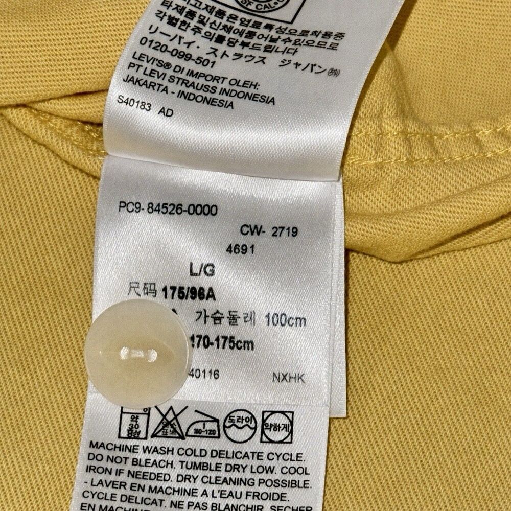 Levis LVC Denim Family Camp Shirt Mens Large Cornsilk Yellow Sanforized - Picture 7 of 7